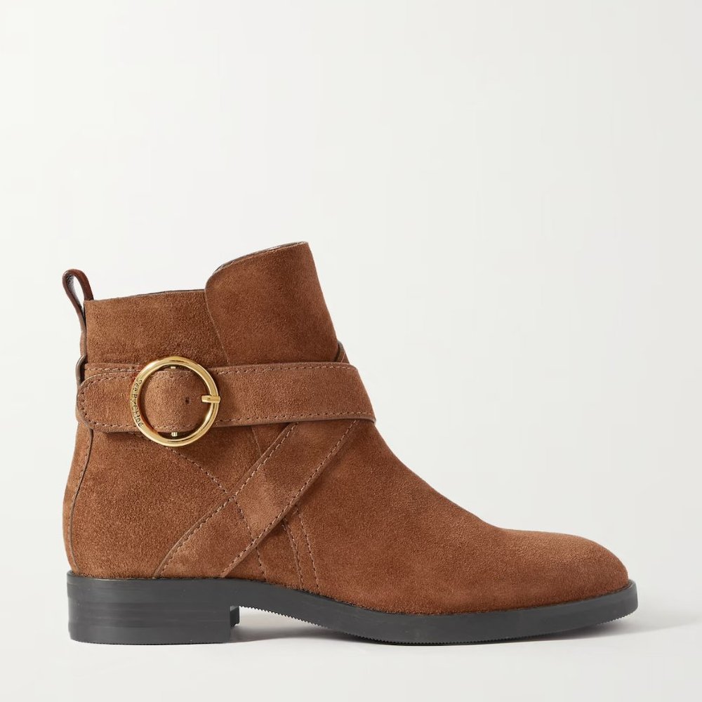 See by Chloé Lyna Suede Strappy Bootie size 38 (7.5)